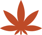 Terracotta cannabis leaf icon