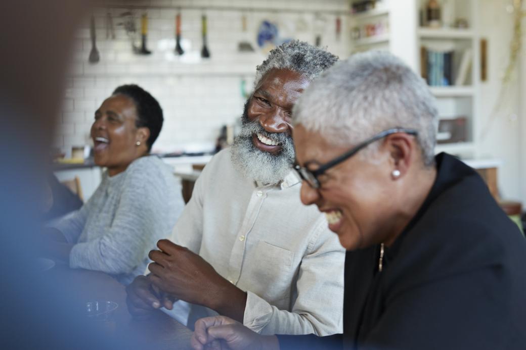 Older adults laughing